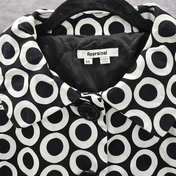 Appraisal Black Circle Cropped Blazer Coat Jacket Medium - Picture 4 of 6